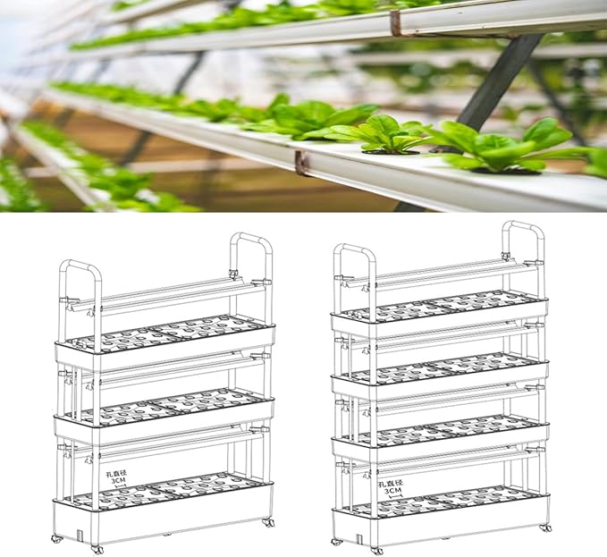 48/64/90/120 Hole Hydroponics growing sys-tem Hydroponics growing tower Aeroponic Garden Tower for Plants Herbs VegetablesGrowSponge-120holes