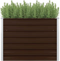 Galvanized Steel Garden Raised Bed Kit Outdoor Planter Raised Garden Boxes Metal Raised Garden Beds for Vegetables Herbs Flowers Brown 39.4x39.4x30.3-1044