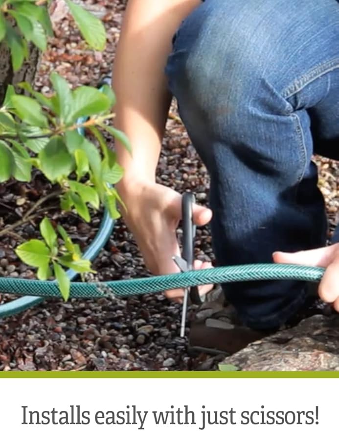 Gardener's Supply Company Landscape Watering Snip-n-Drip Soaker System | Outdoor Watering Sprinklers for Yard Garden Soaker System | Self Watering Planters Drip Sprinkler Set
