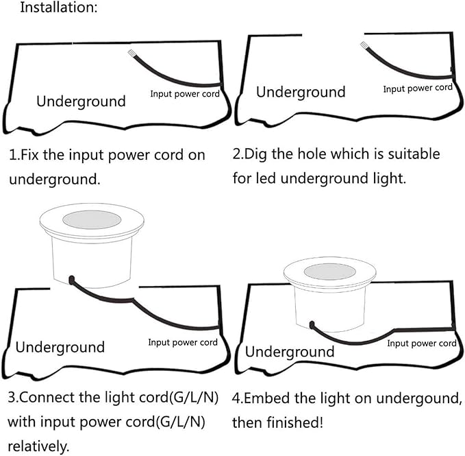 4PCS Underground Light LED 85-265V Landscape Lights IP67 Waterproof Path Light Underground Light LED Landscape In-ground Well Lights Decorative Spotlight Buried Lights