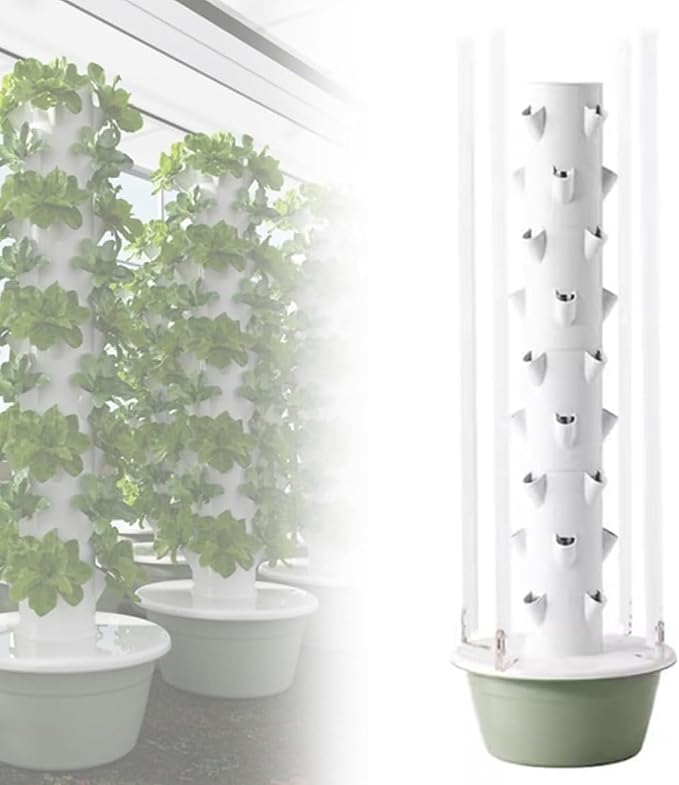 Hydroponics Growing System Tower Hydroponics Tower Garden Growing System for Home Garden Vertical Planter with LED Light Tower Hydroponics Sys-TEM for Herbs and Vegetables5Layer