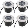 4PCS LED Outdoor Spotlight Ground Landscape Lights IP67 Waterproof Waterproof Recessed Floor Spotlights 5W Buried Yard Floodlight for Garden Yard Construction(Blue Light5W(DC24v))