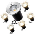 6PCS Ground LED Landscape Lights - Outdoor Buried Lights 3W Round Floor Lamp LED Underground Well Light/COB Mini Outdoor Landscape Spotlight/IP67 Waterproof Landscape Lighting Flood