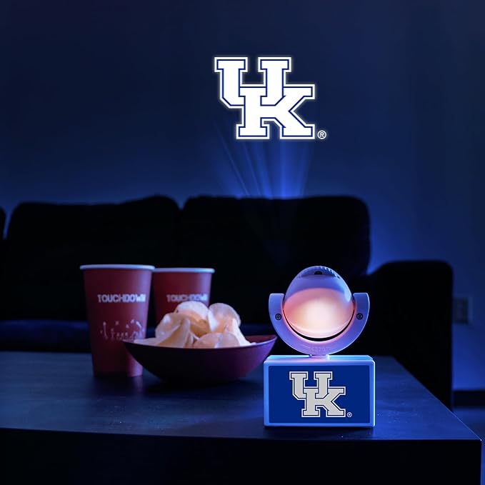 Sporticulture NCAA American Football Kentucky (UK) - Adjustable Led Mini Spotlight Projector with 6 Team Logo Designs - Portable &amp Rechargeable Spotlight - Battery-Operated - 4.375” x 3.125”