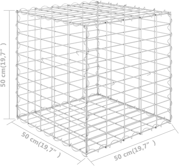 YAFF Cube Gabion Raised Bed Steel Wire 19.7x19.7x19.7