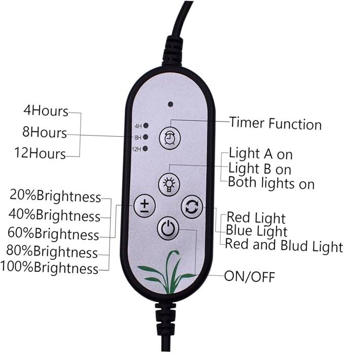 KESYOO 9w Adjustable Led Grow Light for Indoor Plants Led Plant Lamp Dimming Levels Timing Function for Hydroponic Greenhouse