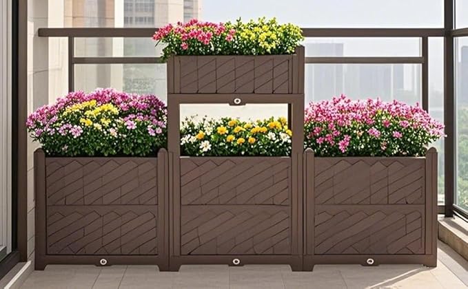 Outdoor Planting Box Planter Garden Boxes OutdoorRaised Garden Bed with Legs Flower Rack for Growing Flowers Vegetables Tomatoes and Herbs