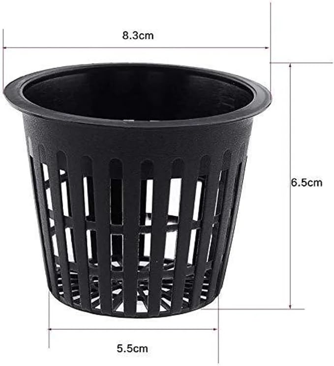 Net Pots for Hydroponics 16PCS Hydroponic Garden Net Pots - Slotted Plastic Mesh for Plant Nursery(Black)