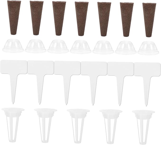 4sets Hydroponic Growing Kit Soilless Planting Pots Grow Basket Insulation Lids Sponge for Indoor Seed Planter