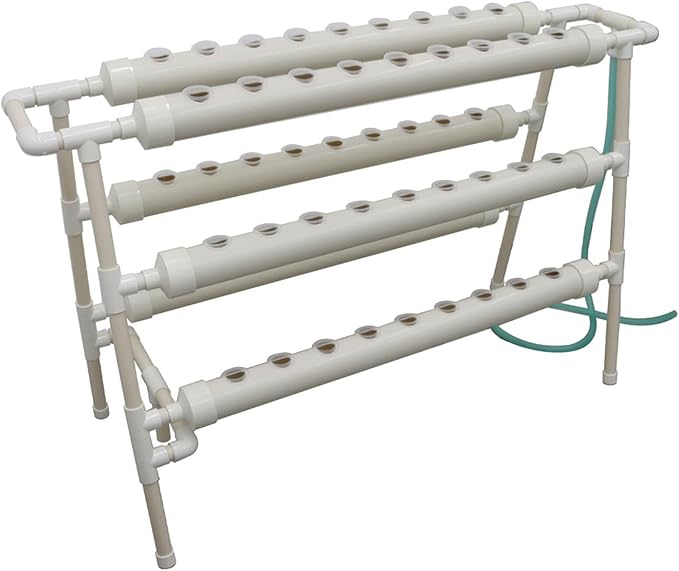 Hydroponics Growing System 54 Plant Sites 3 Layer 2 Rows Food-Grade PVC-U Pipes Hydroponic Grow Kit for Leafy Vegetables with 110V Water Pump