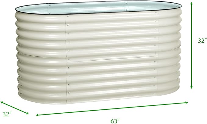 BPS 2-in-1 Metal Raised Garden Bed 5.3x2.7 FT Galvanized Planter Raised Beds for Vegetables Flowers 31'' Extra Tall