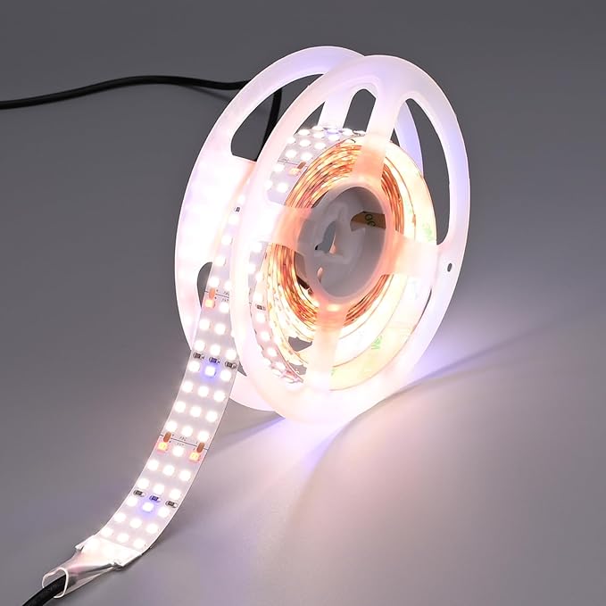 6.6FT LED Plant Grow Light 840LEDs Full Spectrum Grow Lamp with High PPFD 24V 55W Cuttable Plants Growing Light Strip Flexible Self Adhesive for Seedlings Veg Flower