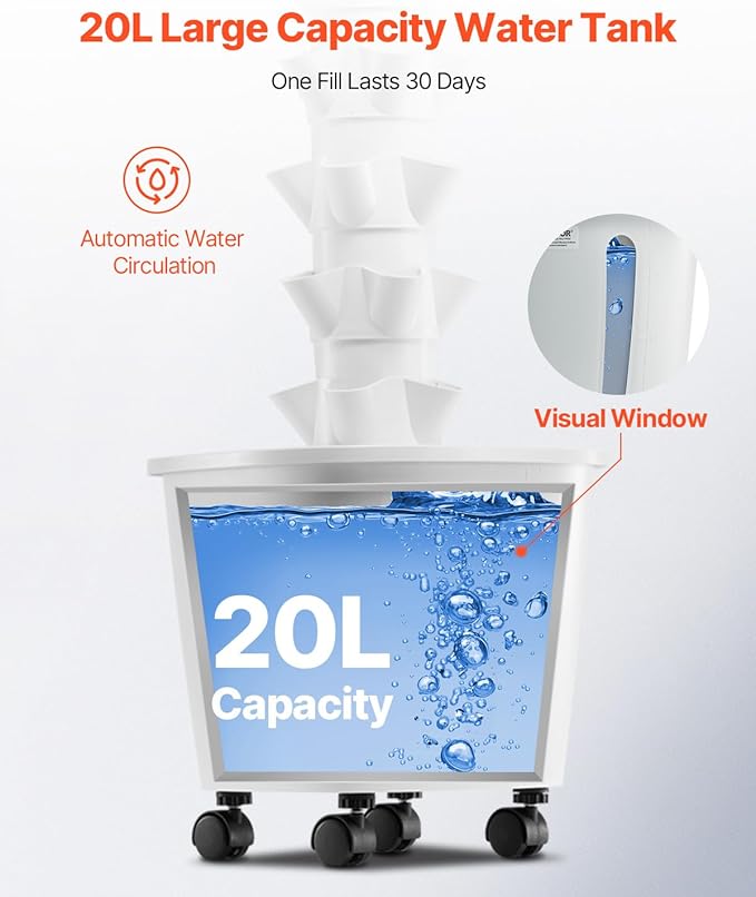 VEVOR Hydroponic Growing System 30 Pods Vertical 6 Tiers Hydroponic Tower Home Hydronic Garden with Water Pump &amp Timer Water Circulation Plants Germination Kit for Indoor Herbs Fruits &amp Veg
