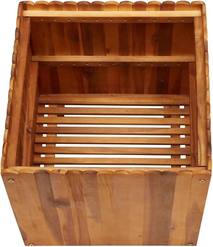 Garden Raised BedPlanterGarden CenterpiecesPlanting BedsGarden bedsfor BackyardPatioBalconyDeck19.6x19.6x19.6 Solid Acacia Wood