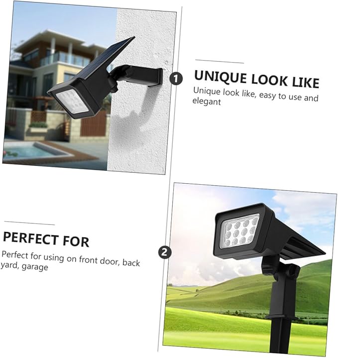 Solar Led Spotlight for Garden and Patio Lawn Stake Light with Settings for Pathways and Landscape Lighting