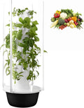 Indoor Vertical Garden Kit with Led Grow Lights &amp Water Pump Soilless Hydroponic Tower Planter for Greens Fruits Herbs Smart Irrigation System Durable Abs Structure 7layers