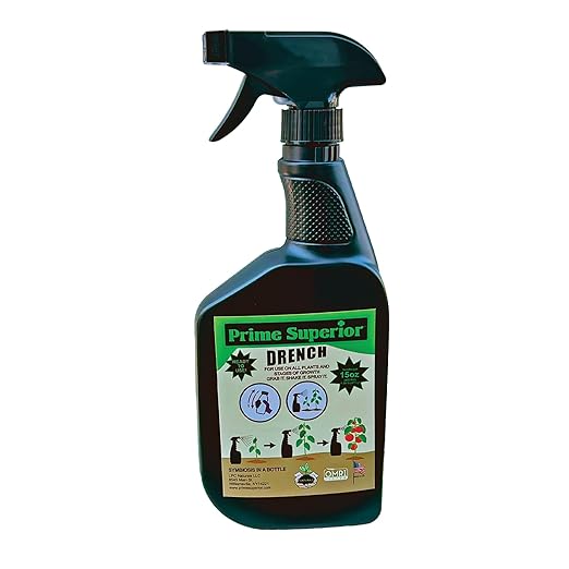 Drench Spray (15 fl.oz) – Plant inoculant &amp Growth Stimulant. Safe for Family Pets &amp Environment. Organic Compliant for Vegetable Gardens lawns &amp House Plants. Indoor &amp Outdoor use.