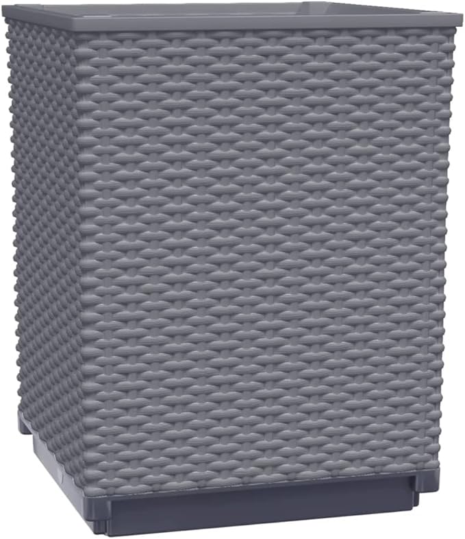 Planters 2 pcsIndustrial Rustic PlantersVegetable PlantersPlant Privacy FenceBackyard Raised BedsHerb Plantersfor PlantingPatioOutdoorYard DecorationDark Gray 11.8x11.8x14.6 Polypropylene