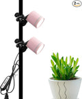 7W LED Linear Look Pink Super Clamp Lamp Full Spectrum Clip-on Desk Lamp Macaron Wall Sconce Spotlight Wall Lamp No Wiring Needed Timer Plug in Cord for Plant Growing Light