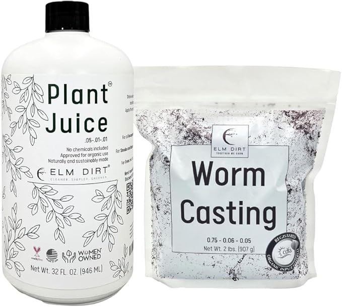 Elm Dirt Organic Fertilizer for All Plants - Indoor or Outdoor Earthworm Casting | Organic Plant Food for Houseplants Flowers &amp Gardens