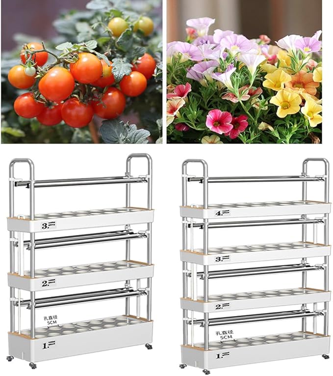 Growing Kits Garden Hydroponic Growing Sys-tem48/64 /90/120 Holes Planting Spaces Vegetables Hydroponic Grow KitClayPebbles-48holes