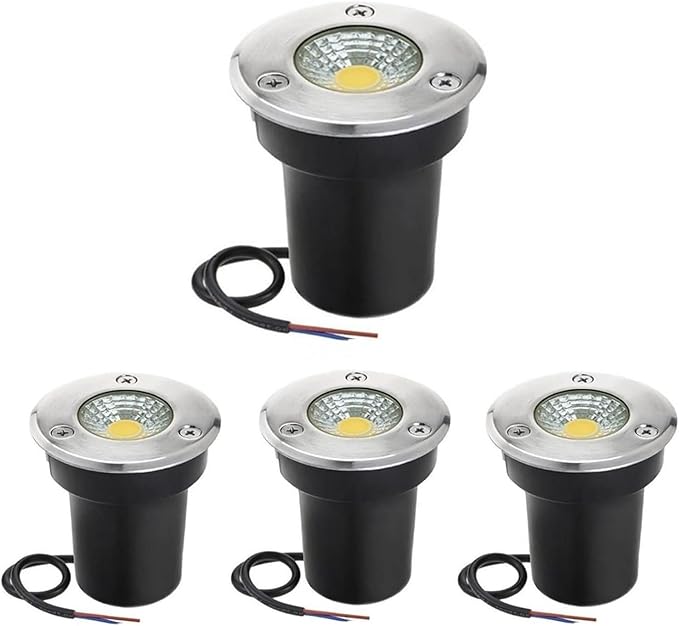 4 Pack 3W Led Landscape Lights Garden Ground Light Recessed Well Lights IP67 Waterproof Landscape Spotlights for OutdoorYard Driveway Deck Step Lamp