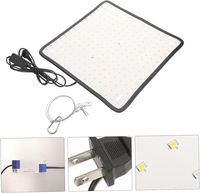 Toyvian 1Set Dimmable LED Hanging Plant Growth Light with Chain Full Modes for Indoor Greenhouses Seedlings and Labs Easy Installation Us Plug Accelerates Photosynthesis and Blooming