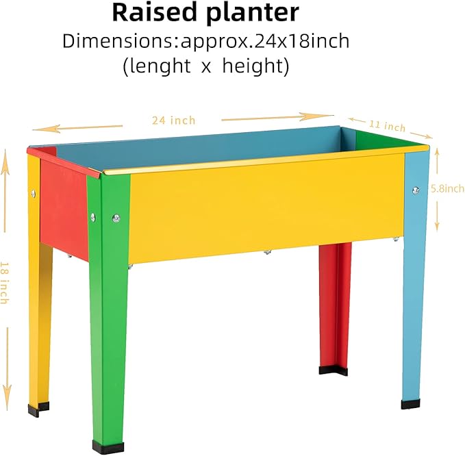 Metal Raised Garden BedRaised Planter Box with LegsHerbs and Vegetables Planter Suitable for Outdoor Patio Deck and Porch (Multi Color)