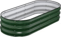 Raised Garden Bed Kit 5x2x1 ft Galvanized Planter Box Outdoor with Safety Edging Large Metal Raised Beds for Gardening Vegetables Flower Fruits (Moss Green)