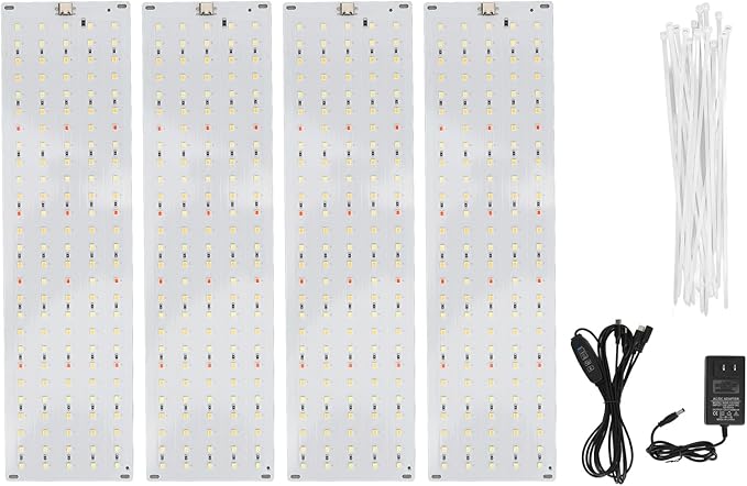 Plant Grow Light 35W 4 Dimmable Levels Ultra Thin Panel Grow Lamp with 3H 9H 12H Timer 540LEDs Full Spectrum Grow Lights for Indoor Plant Stands Under Cabinets (US Plug)