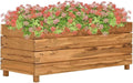 vidaXL Raised Bed Planter - Solid Teak Construction Unique Wood Grains Extra Stability with Bottom Steel Rack Ideal for Indoor/Outdoor Use