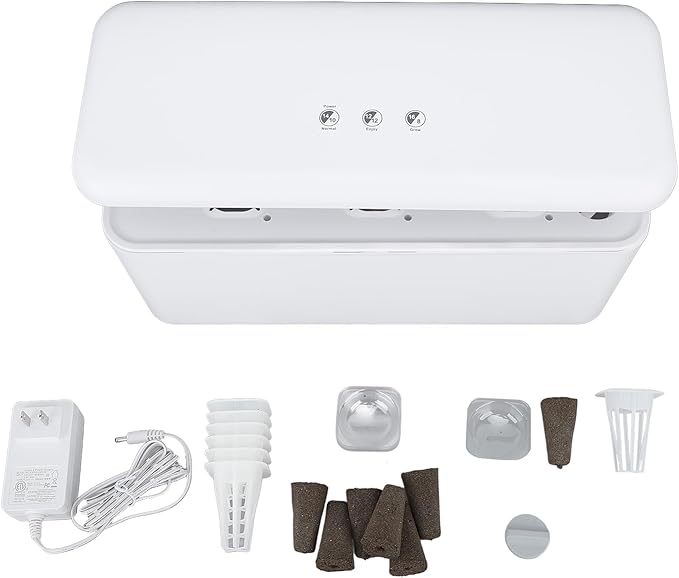 Acouto roponics Growing System with LED Lights and Pump Cycle for Indoor Vegetable Garden - 3 Modes Planter (White)