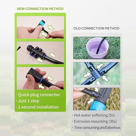 Quick-Connect Automatic Drip Irrigation System Kit – 230FT Garden Watering Kit with Adjustable Nozzles &amp Sprinklers for Greenhouse Lawn and Potted Plants Watering System