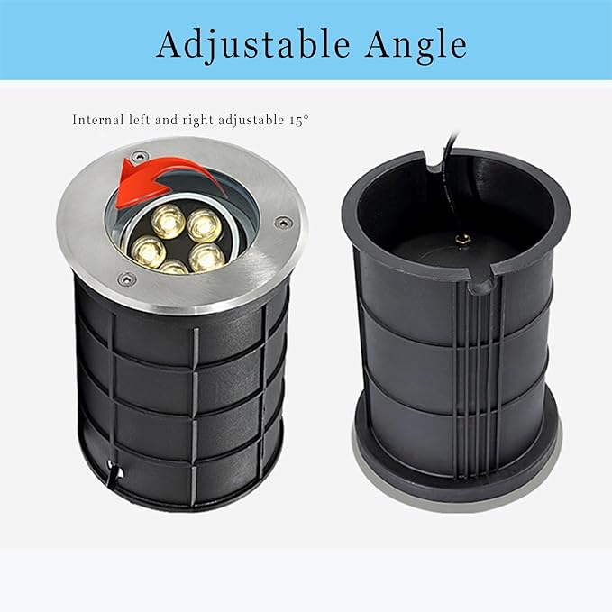 Adjustable Angle Underground Light Outdoor Ground Light AC85-110V IP65 Waterproof LED Buried Lights for Driveway Deck Patio Yard Step Garden Spotlight (Blue 5w)