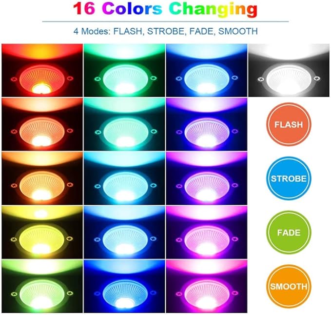Fengyan Home Bulbs 4pcs/lot 6w RGBW In-Ground Light Garden Light RGB Spotlight 12v-24v/90-265v RF Controlled Spotlight Household Lamp (Size : 6w 90-265v)