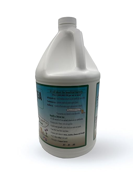Worm Tea All-Purpose Natural Liquid Probiotic - 1 Gallon Jug of Concentrate Makes +85 Gallons Probiotic Plant Food