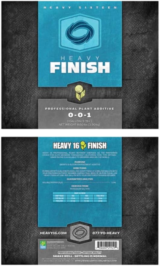 1 Liter - Heavy Finish - Grow and Bloom Enhancement Additive - Flushing Agent - FINISH1L