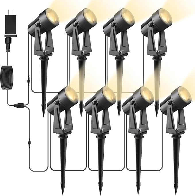 Svater 8 Pack Landscape Lighting + 75 FT Outdoor String Lights 2W