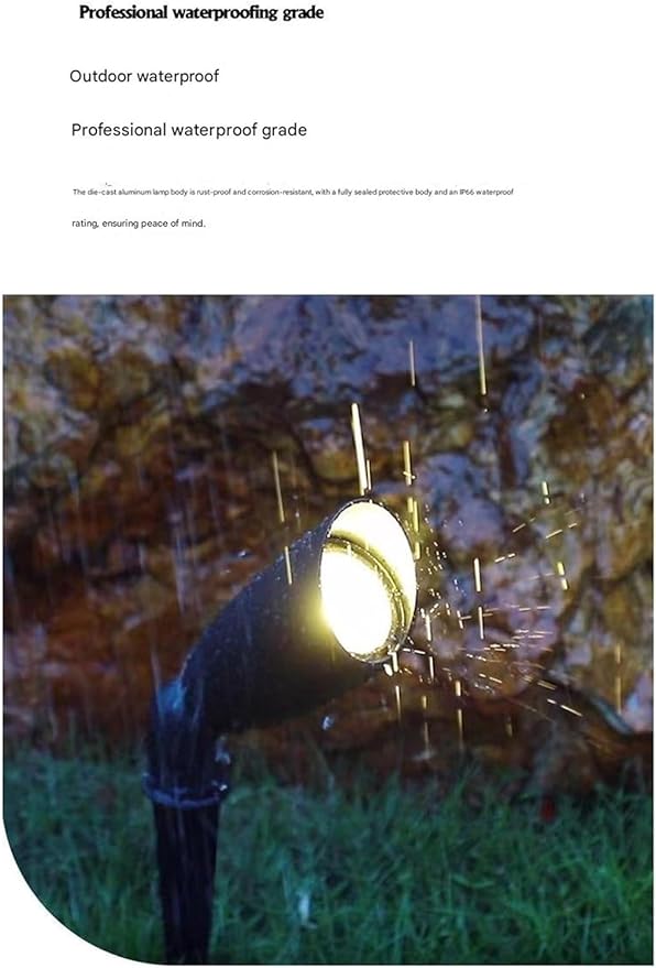 Building Exterior Wall Projector Light Ground-Mounted Insert LED Beam Narrow Spotlights IP66 WaterproofCOB Aluminum Spot Light for House Tree Garden Yard Uplighting(A- Warm White)