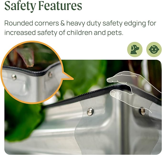 Galvanized Raised Garden Bed 6ftx2ft Metal Raised Garden Bed Kit Raised Planter Garden Deep Root Box Planter for Vegetables Flowers Herbs and Succulents(Bracing Rod not Included)