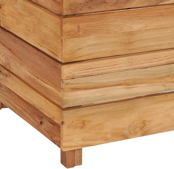 Raised Bed Planter Raised bedsGalvanized PlanterFlower BedTroughMetal PlanterRaised Garden Bed59.1x15.7x15 Solid Wood Teak and Steel