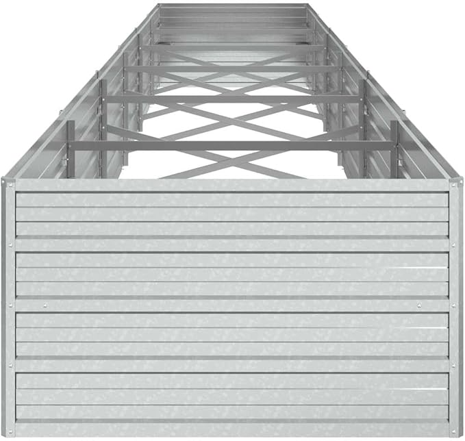 Garden Raised Bed Silver Galvanized Steel Large Durable Gardening Pots &amp Planters 316901