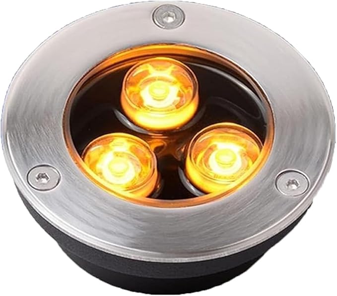 Outdoor Landscape Lights IP67 Waterproof Recessed Floor Lamp AC85-265V Round Lawn Step Light Ultra-Thin Deck Buried Spotlight for Driveway Patio Pathway Lighting(White Light1 W)