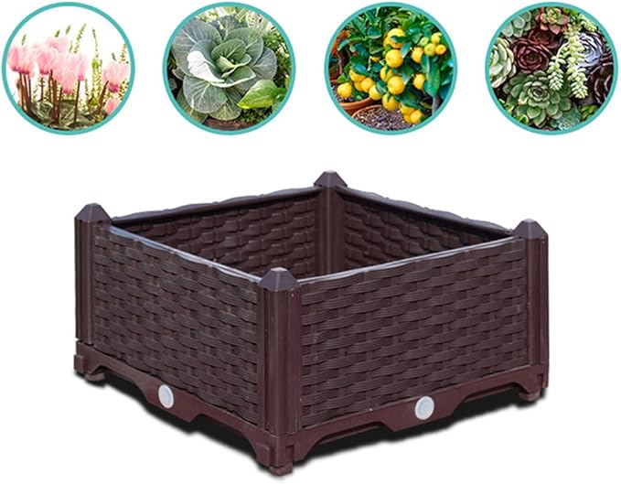 SOGA 40cm Raised Planter Box – Outdoor Plastic Garden Bed with Legs for Growing Vegetables Herbs &amp Flowers Durable Container for Patio Balcony &amp Backyard Gardening
