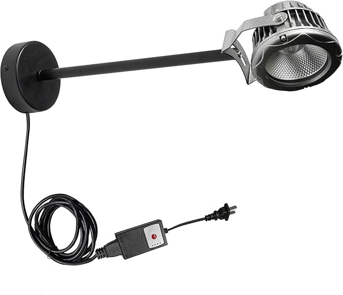 24 Hours Timer LED Lights Include Bracket Shop Signs Billboards Spotlights Waterproof Bending Lights Wall Courtyard Light 20W 3000K 9.84ft UL Plug Cord Security Lighting