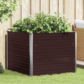 39.4x39.4x30.3 Brown Galvanized Steel Raised Garden Bed Square Raised Planter Box with Safety Edge Fold for Vegetables &amp Flowers Modern Garden Container for Patio &amp Backyard