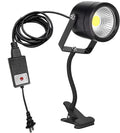 Kiven IP65 Waterproof LED Landscape Up Down Ligh LED Decorative Spotlight Lamp with Plug-in Cord and Timer for Indoor Outdoor Yard Plants Advertising Board LED Lawn Light - Black (10W Warm White)