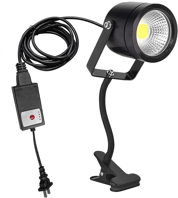 Kiven IP65 Waterproof LED Landscape Up Down Ligh LED Decorative Spotlight Lamp with Plug-in Cord and Timer for Indoor Outdoor Yard Plants Advertising Board LED Lawn Light - Black (10W Warm White)