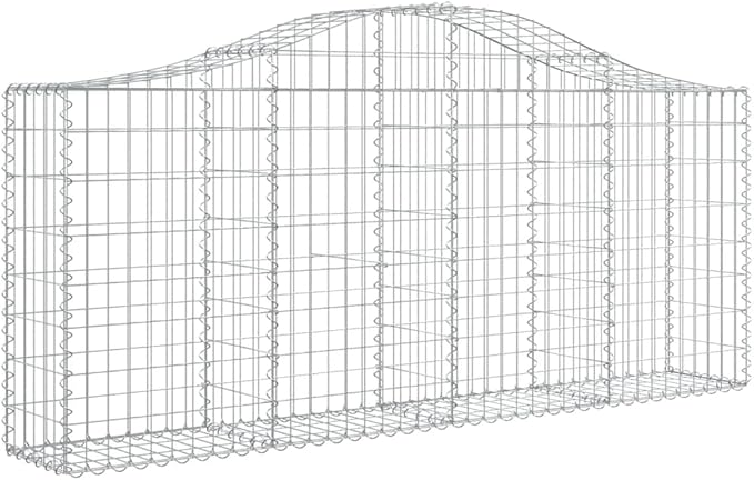 Arched Gabion Baskets Galvanized Iron Planter for Outdoor Gardening Metal Flower Plant Beds Large Boxes - 78.7x11.8x31.5/39.4 (2 pcs)