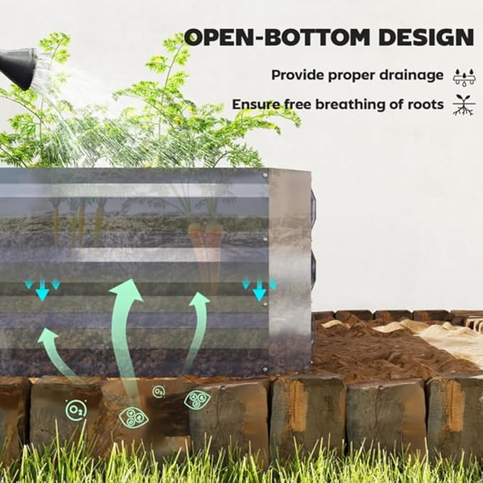 4.2x3.1x3FT Metal Raised Garden Bed with Greenhouse Cover Outdoor Galvanized Planter Raised Beds for Gardening for Vegetables Flowers and Fruit